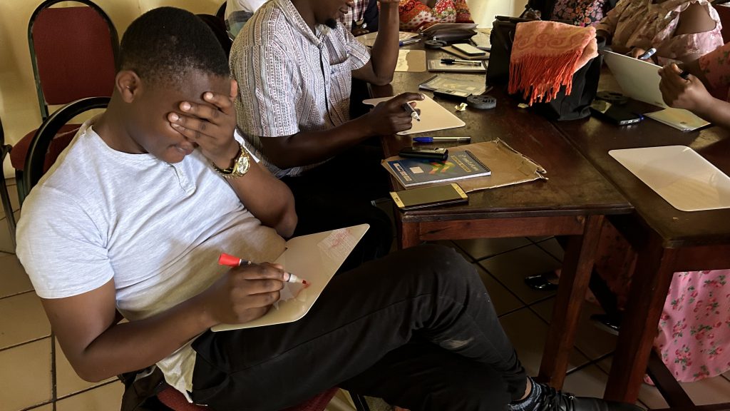 Ideenbretter für Visual Thinking mit Lehrer in Arusha Tanzania